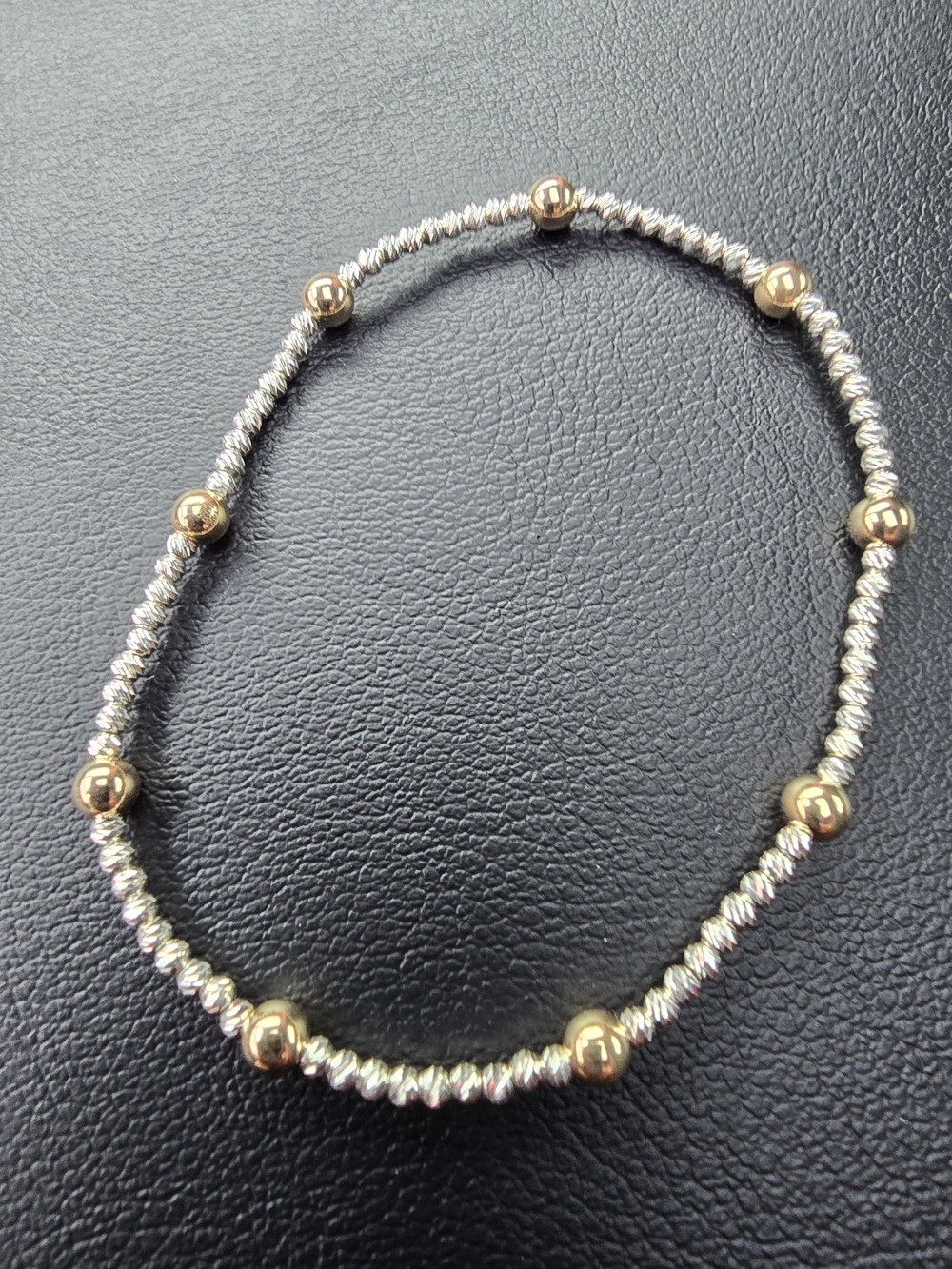 14k Gold Beaded Stretch Bracelet - Women Jewelry